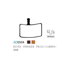 Plaquettes ASHIMA AD0504-SM Semi Metal HAYES Stroker Trail / Carbon / Gram 5 Plaquettes ASHIMA AD0504-SM Semi Metal HAYES Stroker Trail / Carbon / Gram -Promos Velo Sprinter Magasin plaquettes ashima ad0504 sm semi metal hayes strocker trail carbon 1