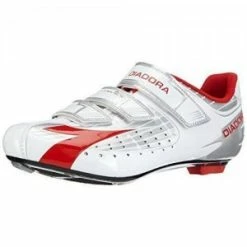Chaussures Route DIADORA TRIVEX P.45/46 Argent Blanc & Rouge