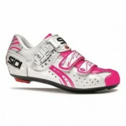Chaussures Route Femme SIDI GENIUS 5 FIT Carbon Woman P.36/37/38 Blanc & Rose Fluo