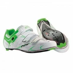 Chaussures Route NORTHWAVE SONIC TECH SRS P.42/47/48 Blanc Et Vert Fluo Spd & Speedplay