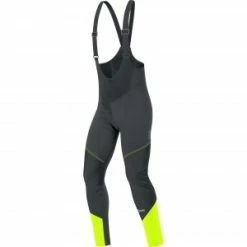 GORE BIKE WEAR Collant Long à Bretelles GORE ELEMENT WINDSTOPPER BIBTIGHT+ T. L XL Noir & Jaune Fluo