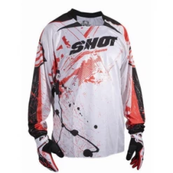 Maillot Vtt Mx Bmx SHOT Contact Rush T. L Blanc/Rouge