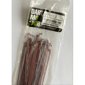 Pack De 36 Rayons DARTMOOR Spokes Acier / 182mm Rouge 1 Pack De 36 Rayons DARTMOOR Spokes Acier / 182mm Rouge