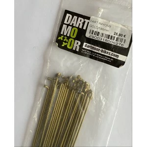 Pack De 36 Rayons DARTMOOR Spokes Acier / 186mm Or 1 Pack De 36 Rayons DARTMOOR Spokes Acier / 186mm Or